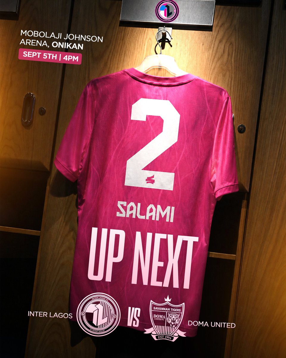 SalamiK40034548's tweet photo. Get Familiar. First home game of the season. The stage is set at Mobolaji Johnson Arena, Onikan.

🆚 Doma United
📅 Sept 5
⏰ 4PM

Lagos, we need you behind us. 🗣️🔥

One city. One club. One mission.

#InterLagos #NPFL #Matchday #UpNext #MD2 #Sk2 https://t.co/pG6SYcns7X