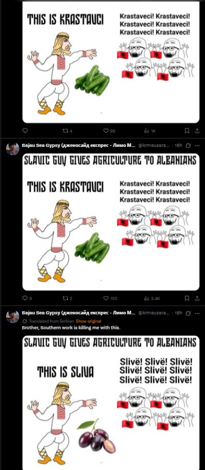 Karamadhaj's tweet photo. Notice how all these words are peasantslop? Noble Albanians were too preoccupied with fighting, looting, plundering and killing niggaz instead of farming and labouring https://t.co/7oN6eha8SX