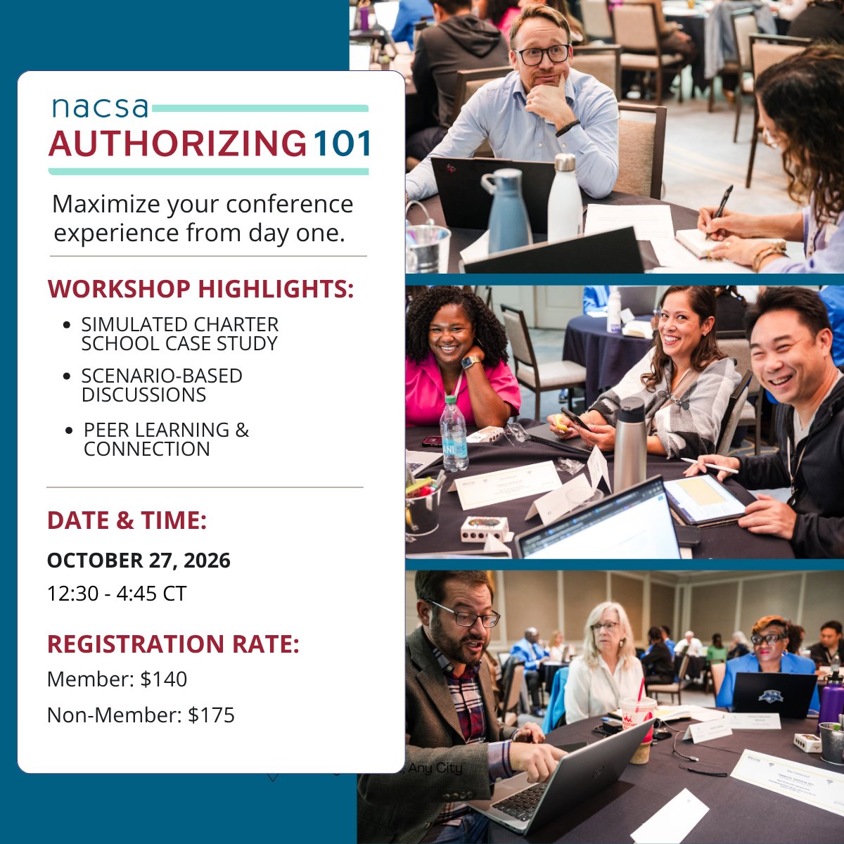 QualityCharters's tweet photo. If you’re new to charter school authorizing, our interactive workshop at NACSACon is a must attend. Every year, this program helps participants make sense of complex responsibilities and how critical decisions fit together in practice.

Make sure you are signed up. Have new members on your team? Send this to them too! 
https://t.co/fqAstmac3V