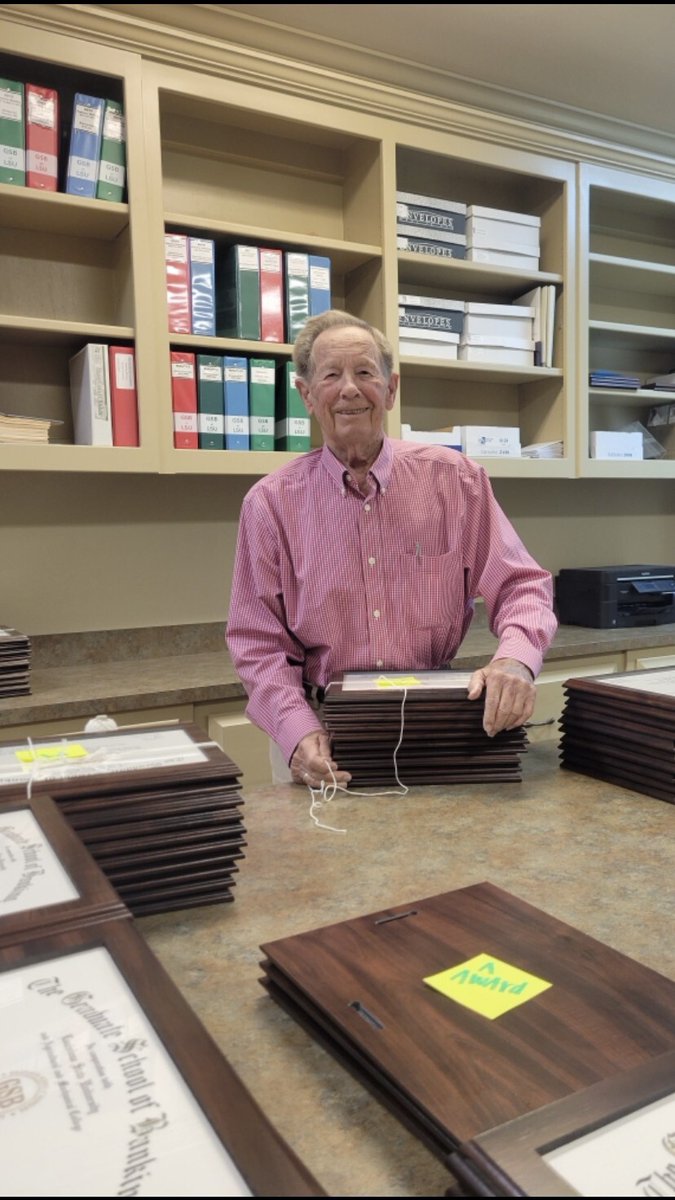 gsbatlsu's tweet photo. Please join us in wishing our Director Emeritus, Dr. Don Woodland, a very Happy 90th Birthday! 💙🎂🎉 https://t.co/7w1ep395MC