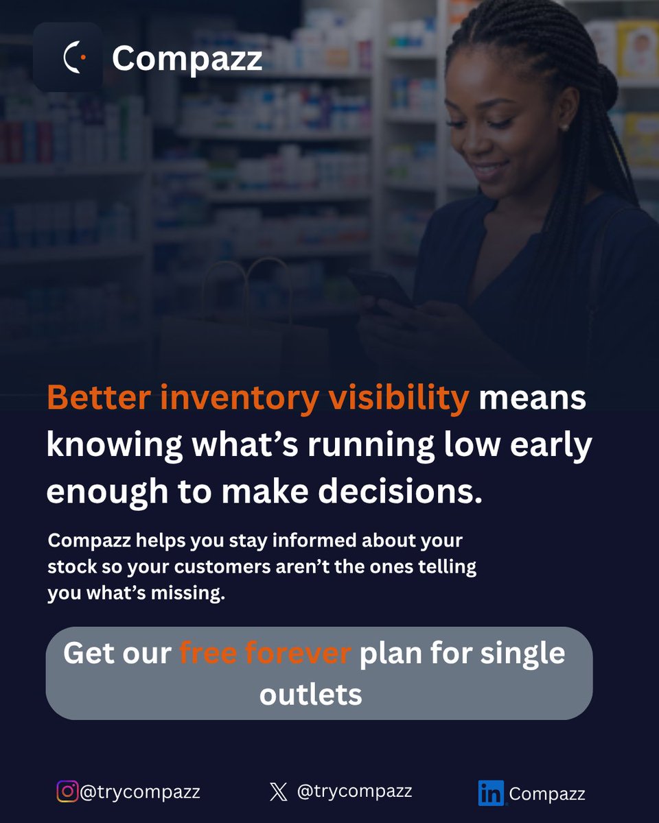 trycompazz's tweet photo. In a pharmacy, every product on your shelf represents a potential sale.

But when you don't have clear visibility of your stock, you may only realize something is running low when a customer asks for it. https://t.co/vJ3z4Ejtyd