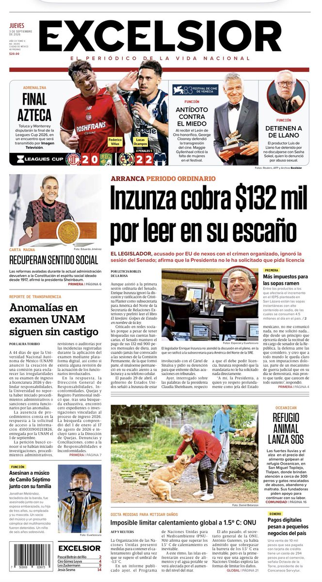 letroblesrosa's tweet photo. ‼️EXTRA EXTRA‼️ El senador @InzunzaCazarez regresó al @senadomexicano … a leer en su escaño.

Cobrar $132,000 por ir a leer.

Los detalles en @Excelsior 

https://t.co/GcyzI5vx6m https://t.co/ClDxiKJy8u