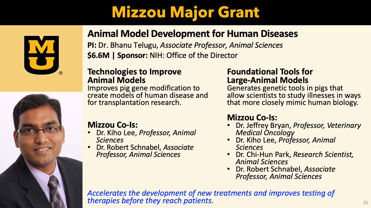 umsystem's tweet photo. President Choi applauds major grants at Mizzou. https://t.co/QEg7pHVr4h