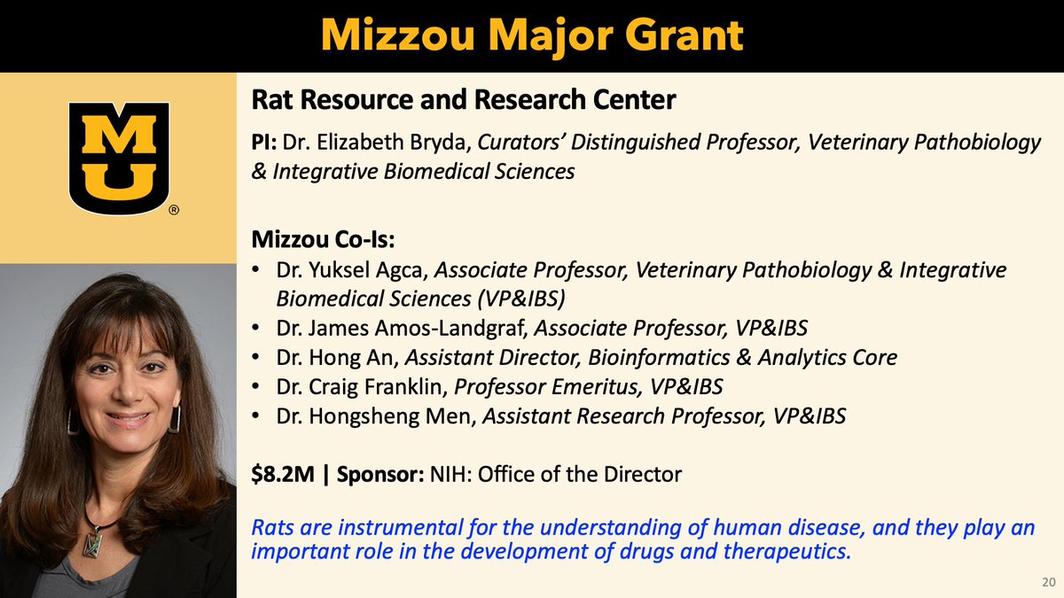 umsystem's tweet photo. President Choi applauds major grants at Mizzou. https://t.co/QEg7pHVr4h