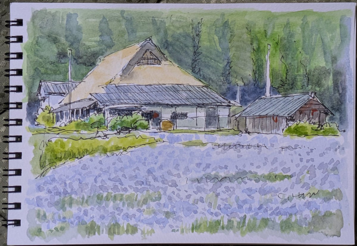 kayak888hm's tweet photo. 昨日ちょっと絵が描きたくなって北山友禅菊の里を描いてみた。
今日になって、リハビリお絵描きしようとバックス画材まで走ってターレンスのアートクリエイション・スケッチブック12×12を購入。近くのマクドで試し描き。
スキマ時間に少しずつ描いていこうかな。 https://t.co/bv33DQtYpy