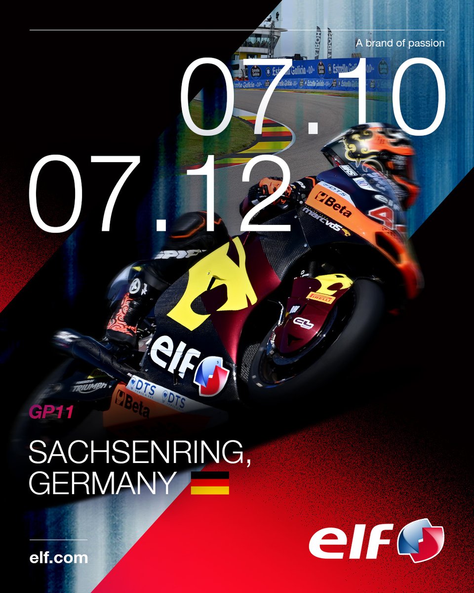 MirnaStranszt's tweet photo. Racing passion, full throttle. ELF x Marc VDS Racing Team takes on Sachsenring — GP11 (10–12 July). Built on performance. Driven by emotion. Time to make it count. https://t.co/ieXKUEL9c2