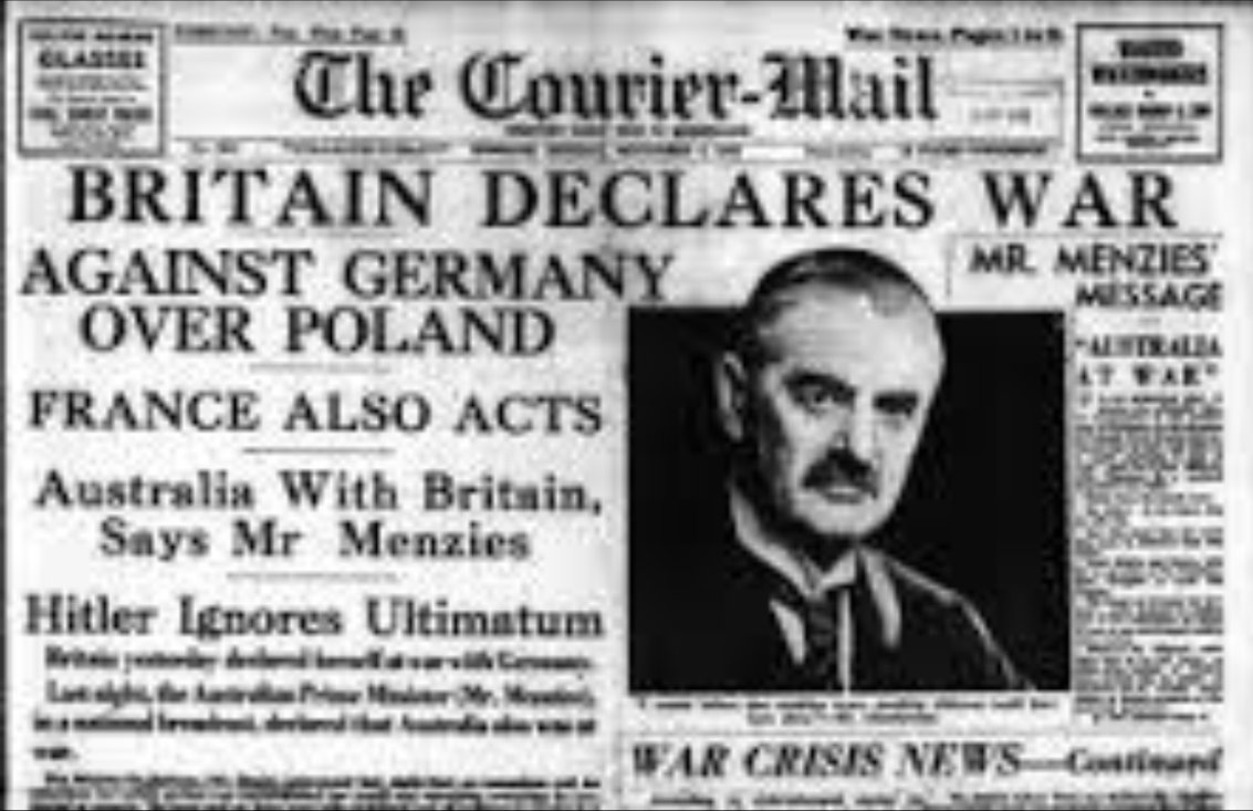 Tony3224's tweet photo. #OnThisDay 1939
At 11:00 AM on September 3, 1939, Prime Minister Neville Chamberlain broadcast to the British nation: 'This country is at war with Germany.' 
France followed at 17:00. 
But the RAF had not waited: even as the declaration was being prepared, a Bristol Blenheim of 139 Squadron was already airborne on the first British operational sortie of the war, a reconnaissance of German North Sea ports. 
One hour after Chamberlain's broadcast, air raid sirens wailed across London, a false alarm caused by a French aircraft. 
The following day, September 4, Blenheims of 107 and 110 Squadrons attacked German warships in the Schillig Roads; five of the eleven attacking aircraft were lost, and not a single German ship was sunk. 
It was a portent of what daylight bombing without fighter escort would cost.

#WWII #Aviation #MilitaryHistory #BritainAtWar #RAF #Chamberlain #September1939 #WW2Begins