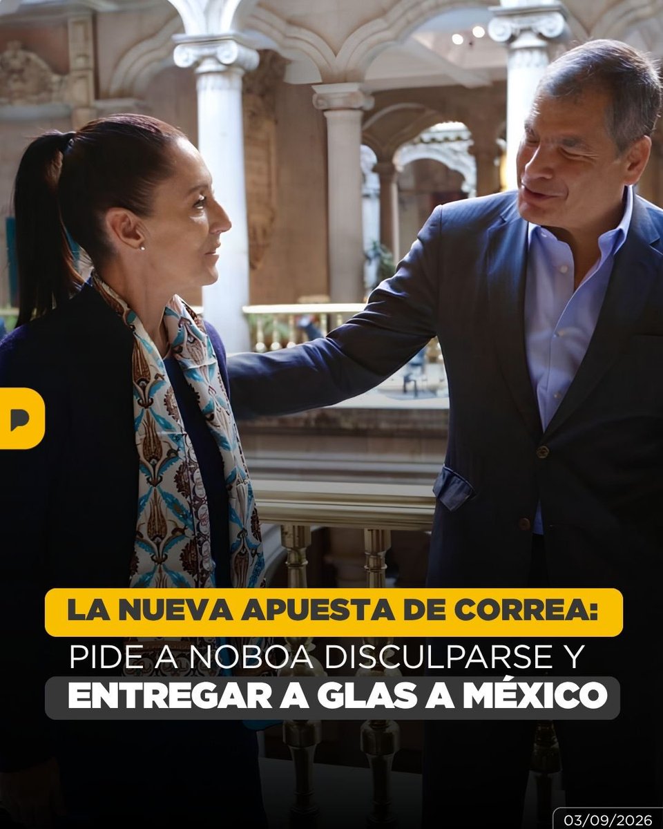 LaPosta_Ecu's tweet photo. El prófugo de la justicia, Rafael Correa, aseguró que Ecuador debe ofrecer una “gran disculpa” a México por el ingreso de la Policía a su embajada en Quito en abril de 2024. Además, pidió que el Gobierno de Daniel Noboa entregue a Jorge Glas a México como un paso para restablecer las relaciones diplomáticas.