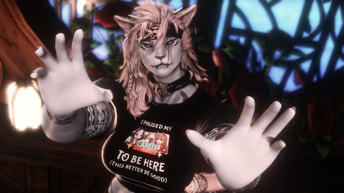 vigffxiv's tweet photo. Ladies and gentlemen
   Introducing the Chocolate Starfish
 And the Hot dog Flavored Water
            Bring it on

I #FFXIV I #Gpose I #Hrothgar I #Femhrot I https://t.co/r6dKolrEMk