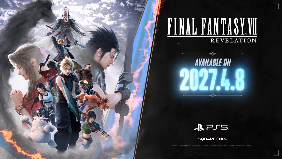 famitsu's tweet photo. 『FF7 リベレーション』発売日が2027年4月8日に決定！
https://t.co/zi0a0sl2rY https://t.co/CDsObQa6Hv