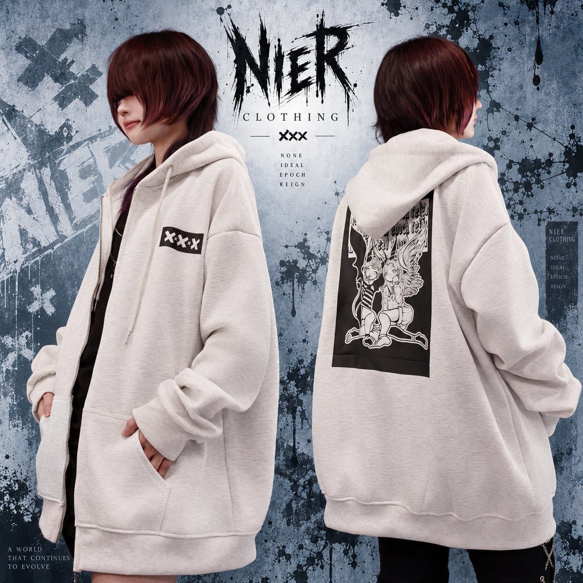 NIER CLOTHING в X: „GRAY BIG ZIP PARKA【DEVIL×ANGEL】 ビッグ