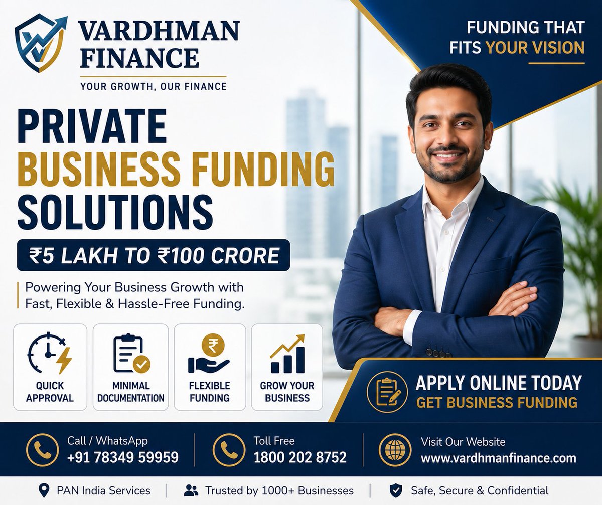 Vardhman07's tweet photo. Need Funds to Grow Your Business?
✔ Business Expansion
✔ Working Capital
✔ New Projects
✔ Business Growth
Apply Online Today
🌐 https://t.co/K7jHdPQXuM
📞 +91 78349 59959
#VardhmanFinance #BusinessFunding #PrivateFunding #BusinessGrowth #BusinessFinance #MSME https://t.co/gQwHhwuIxl
