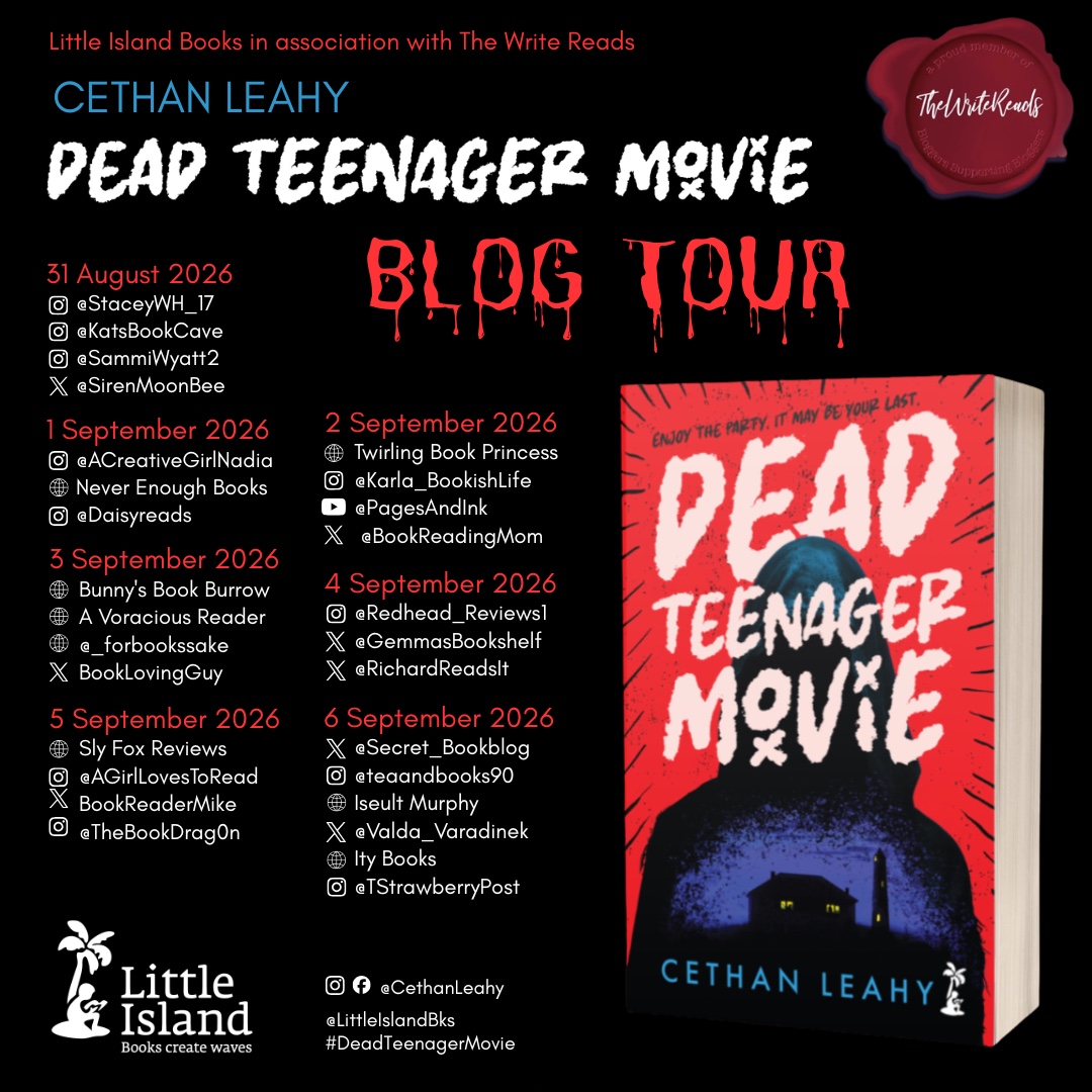 _forbookssake's tweet photo. ✨BLOG TOUR✨

Today is my stop on the @The_WriteReads @WriteReadsTours @LittleIslandBks #blogtour for #DeadTeenagerMovie by Cethan Leahy, and I'm excited to be sharing my #review with you all!📚❤️

Head over to my blog to see what I thought⬇️
https://t.co/toROA7sGxT https://t.co/TyU19ctfbb
