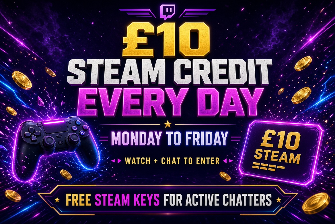 GamerPauly's tweet photo. It`s Thursday 3rd September & I`m giving out £10 Steam credit. Every day this week until Saturday..
How to enter:👉 @GamerPauly on X & Twitch
♥️+🔁
💬Watch & chat in the live streams
🎮🎁Lots of Free Steam keys as well!
#TwitchGiveaway #GiveawayAlerts #SteamCredit #GamerPauly https://t.co/PFm7mtNjn3