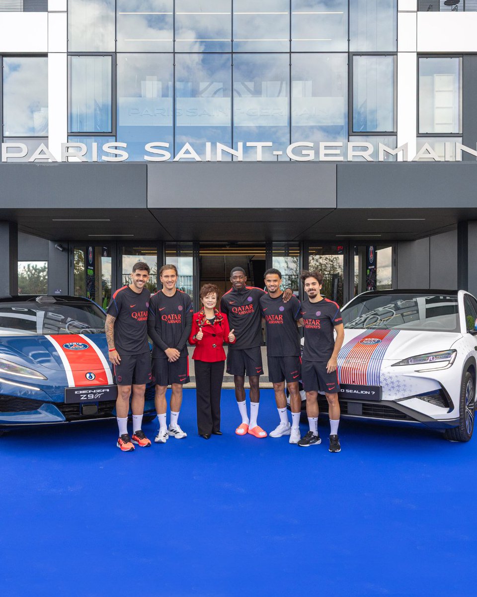 BYD_KSA's tweet photo. A new milestone with PSG, PSG feminines 🔴🔵  

Every player in the Paris Saint-Germain women's team now has a BYD. At a special event at the PSG Campus, Executive Vice-President Stella Li presented the keys, in the company of PSG CEO Victoriano Melero, with players from the men's team joining to meet the cars for the first time.  

Behind it is the three-year partnership announced in July, spanning global campaigns, exclusive content, fan experiences, and BYD and DENZA vehicles supporting the club day to day.  

A proud step for BYD and Paris Saint-Germain, powered by innovation and performance.  

#BYD #DENZA #PSG #BYDxPSG  

 إنجاز جديد يجمع BYD  وباريس سان جيرمان، الفريق الأول وفريق السيدات

أصبحت كل لاعبة في فريق باريس سان جيرمان للسيدات تقود سيارة BYD

وخلال فعالية خاصة في مقر تدريبات النادي، قدّمت نائبة الرئيس التنفيذي لـBYD ستيلا لي، مفاتيح السيارات بحضور الرئيس التنفيذي لباريس سان جيرمان، فيكتوريانو ميليرو وبمشاركة عدد من لاعبي الفريق الأول للرجال الذين حضروا للتعرّف على السيارات عن قرب للمرة الأولى  

ويأتي ذلك ضمن الشراكة الممتدة لثلاث سنوات، والتي أُعلن عنها في يوليو، وتشمل حملات عالمية، ومحتوى حصري، وتجارب مميزة للجماهير، إلى جانب سيارات BYD و DENZA 
التي تساند النادي في مختلف احتياجاته اليومية  
BYD خطوة نفخر بها في مسيرة
وباريس سان جيرمان، تجمع بين الابتكار والأداء