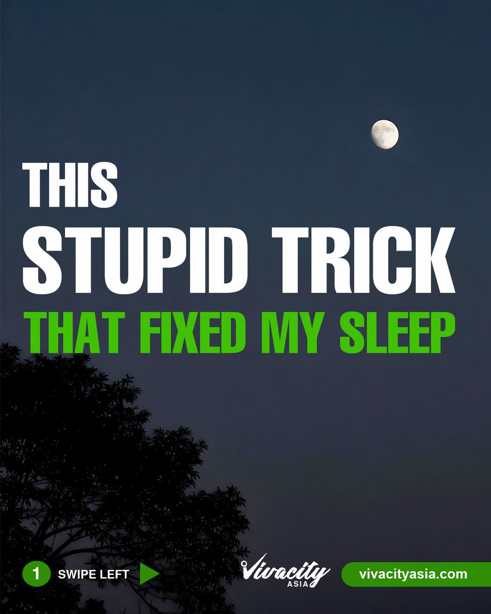 VivacityAsia's tweet photo. The trick that changed my sleep and it costs $0.

I used to think falling asleep fast was just something some people were lucky enough to have. Turns out it's trainable.

Here's the whole method. 

Stupid simple. Shockingly effective.

#insomniacure
#insomnia https://t.co/T5ehdeAMYZ
