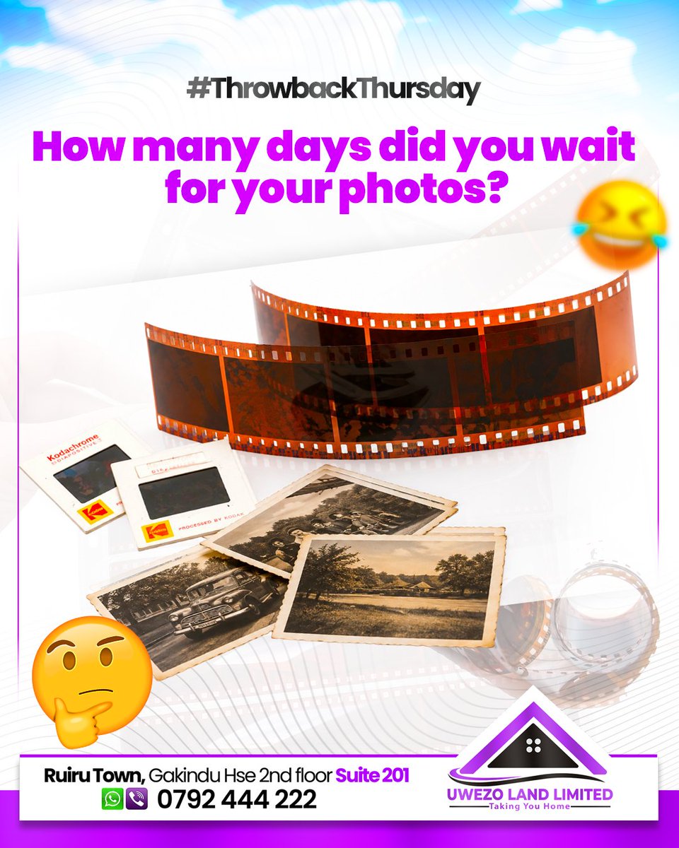 UwezoLand's tweet photo. #ItsThrowbackThursday
How many days did you have to wait for your photos to be developed📷
#tbt #kenya #TakingYouHome https://t.co/Whh0v36M88
