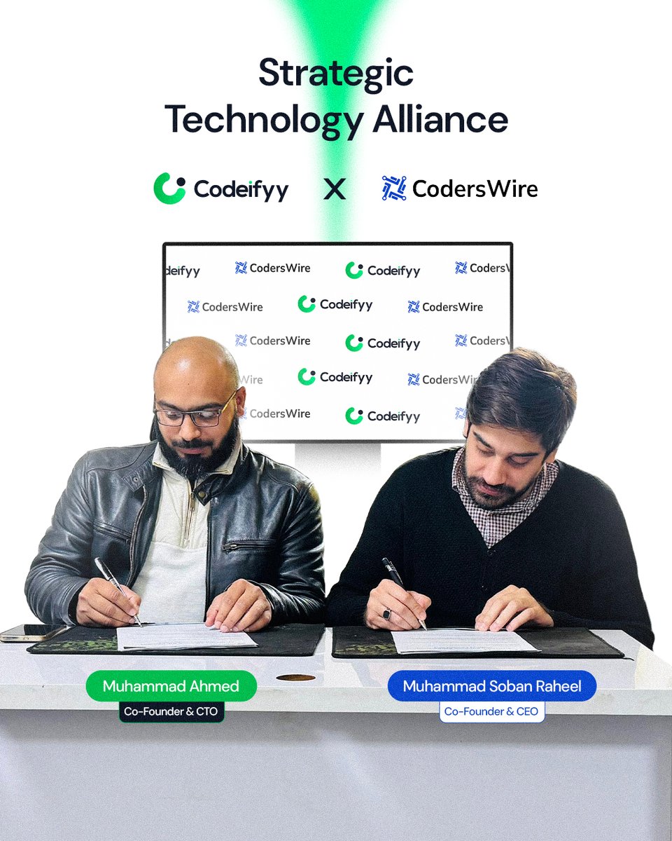 Codeifyy's tweet photo. Codeifyy × CodersWire have joined forces through a Strategic Technology Alliance, bringing together expertise, capabilities, and a shared vision for what’s next.

Stronger together. Building what’s next.

#technology #partnership #innovation #ai #alliance #codeifyy https://t.co/dvqvNHixmJ