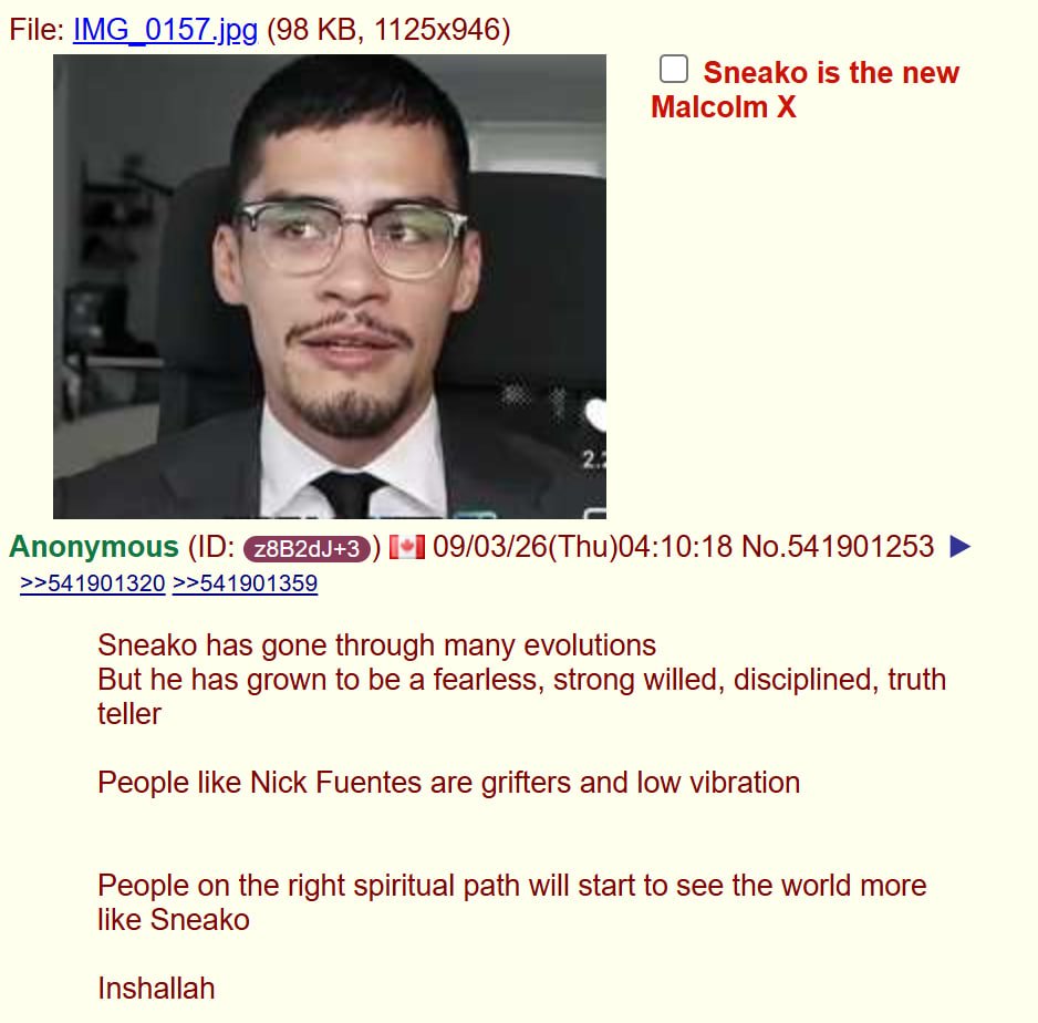 asukagrypr's tweet photo. SNEAKO's clippers found out about 4chan, first post is from a Muslim living in Canada. https://t.co/OH7SRdN3T9