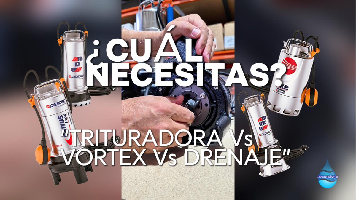 sumybom's tweet photo. Trituradora vs. Vortex vs. Drenaje: ¿Qué bomba de achique necesitas según el tipo de agua? 🛠️💧
Te ayudamos a no equivocarte de modelo al achicar aguas limpias o cargadas.
📺 Descubre las diferencias: https://t.co/bUcDgxIMSy
#BombasDeAchique #Pedrollo #AchiqueDeAgua #Sumybom https://t.co/Cqc8jzkEPl