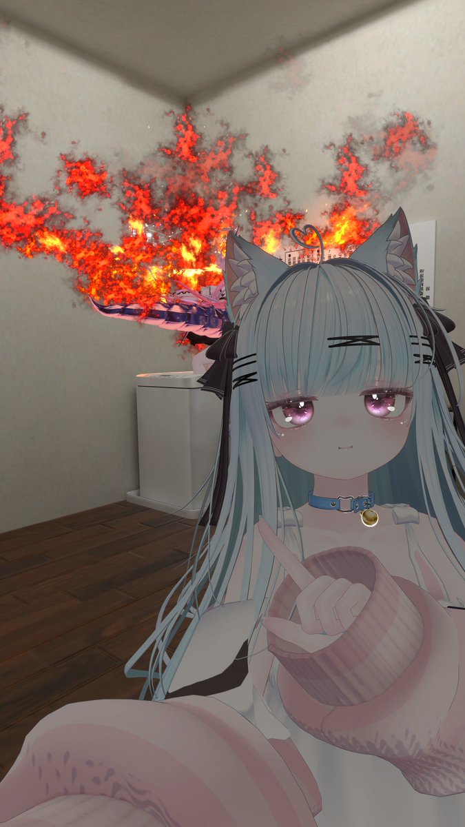 rebe7739v's tweet photo. 洗濯されながら火を吹いてはいけません　#VRChat https://t.co/bXZCfcdqLU