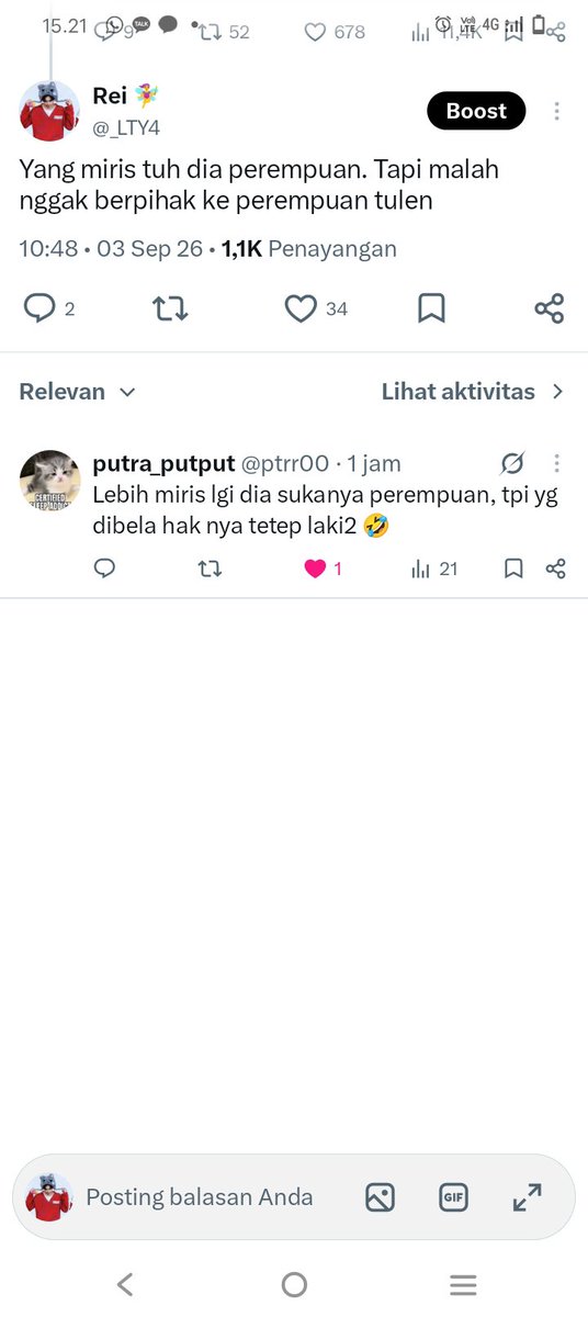 _LTY4's tweet photo. @WidasSatyo Sangat berat jadi perempuan :)) https://t.co/eMFfS1VZKY