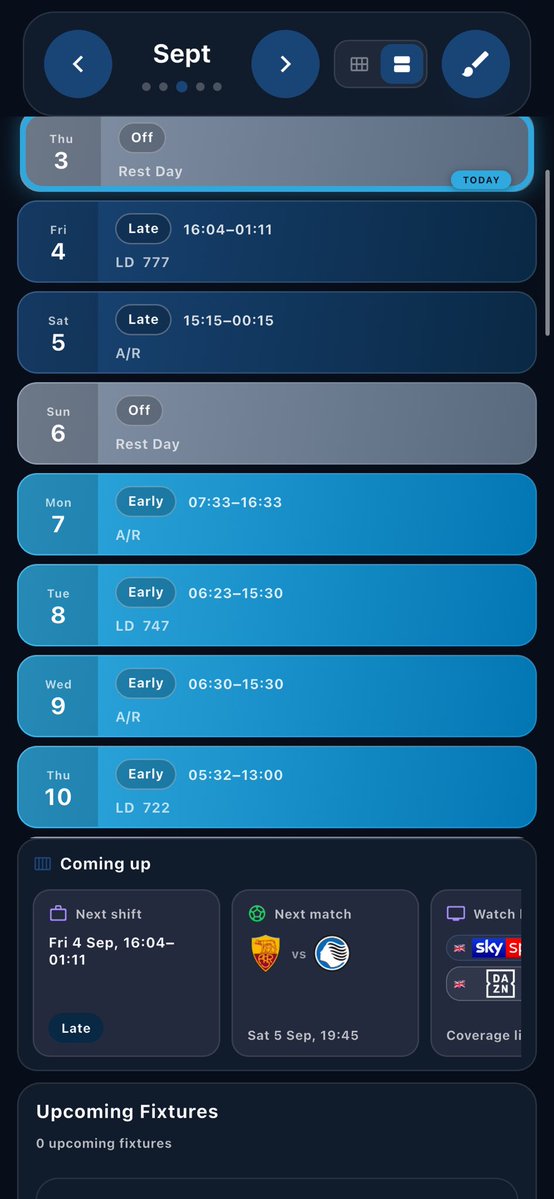 Rotamatch's tweet photo. ⚽ Italian Football added to the app 🇮🇹👈

AS Roma vs Atalanta
19:45 • Serie A

Working shifts? RotaMatch shows which matches you can watch live. 📅⚽

Download: https://t.co/CjE1sEmgN5

#ASRoma #AtalantaBC #SerieA #Football #RotaMatch #italia #futbol #liga #livefootball #scores https://t.co/WfOyvyDgOJ