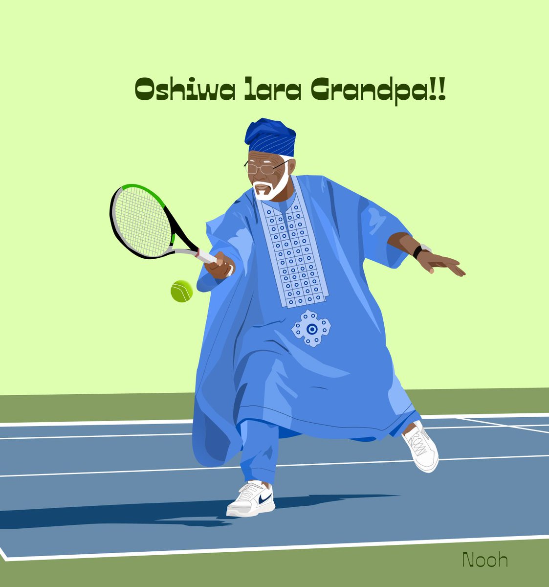 noohdesine's tweet photo. Day 18/20 of learning Illustration

This one came with premium stress, but I can't give up na 😂, the racket ehnn.. My brain was like,  how¿ and I later got it fast😂😍

The agbada, cap, and others all came with its own stress

Oshiwa lara grandpa joor (Grandpa still got moves)😍 https://t.co/CDY6Wb5Bea