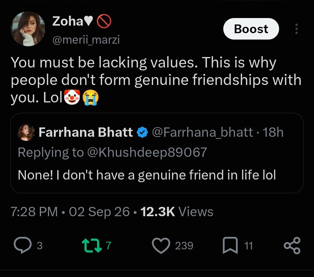 merii_marzi's tweet photo. Baseer’s fans can easily ratio Farhana Bhatt, yet her fans think she has more hype.😭😭🤣🤣

#BaseerAli https://t.co/5aiqYoLV59