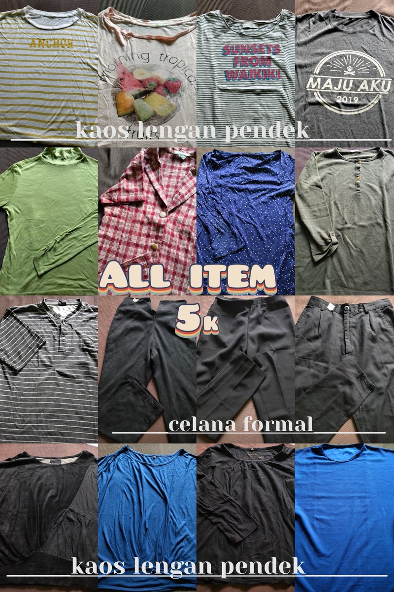 assyifla's tweet photo. WTS PRELOVED START FROM 5K‼️

baju atasan ; kemeja slim fit hoodie zipper sweater crewneck cardigan crop blouse rib knit rajut turttleneck kaos pendek panjang dress tunik

bawahan ; celana bahan formal flare bludru motif cutbray rok plisket lilit

co 🍊 / cod sekitar kampus undip https://t.co/HseAbMN8HS