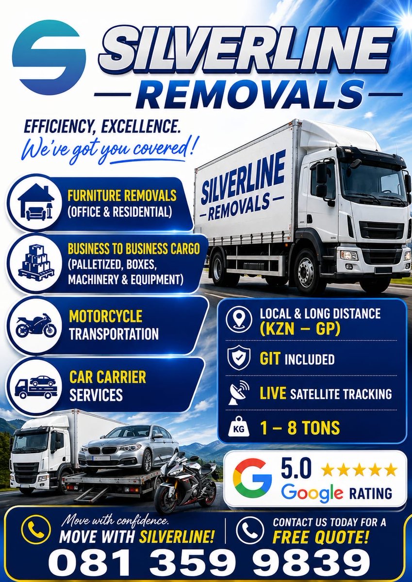 Ziggy_Diver1's tweet photo. Please kindly repost. 🙏

My truck is in JHB at the moment, we had a cancelation, and we're looking for some cargo to return to Durban with.

We can fetch anywhere in Gauteng! 🙏 https://t.co/KY9ivE0JX0