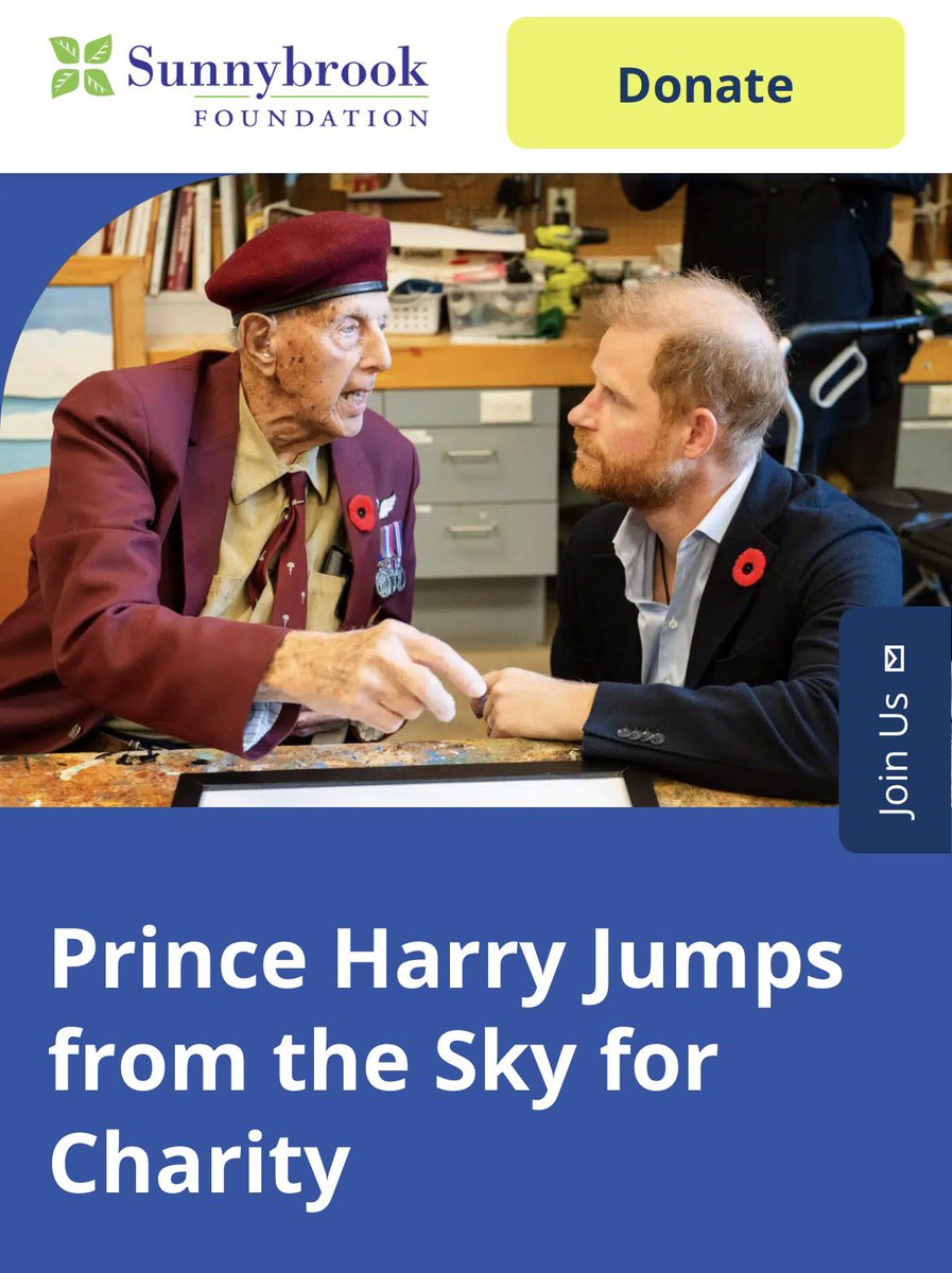 ZandiSussex's tweet photo. This month, Prince Harry will join his fellow veterans in a fundraising skydive in honour of Sunnybrook Veteran Ed Marshall. The jump will support Sunnybrook and True Patriot Love Foundation – two organisations dedicated to serving Canada’s military and Veteran communities.

I love how Prince Harry is so connected to his global military family.🪖🎖️

Read more here 👉 https://t.co/LL7UEIeCiW