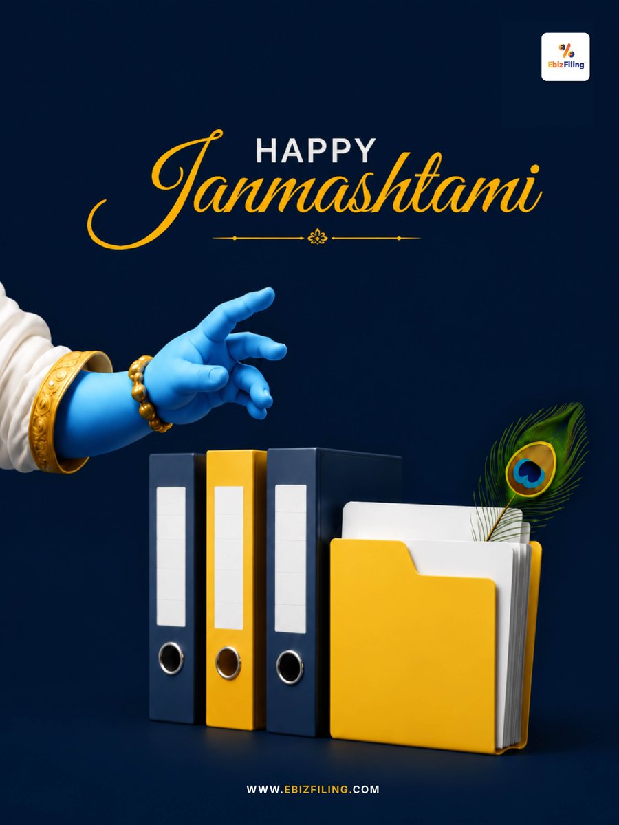 ebizfilingindia's tweet photo. πΈ Happy Janmashtami from Ebizfiling!
β¨ May Lord Krishnaβs teachings inspire us with wisdom, dedication, positivity, and the right path to success. ππΏ
#HappyJanmashtami #Janmashtami #Ebizfiling #Krishna #BusinessGrowth https://t.co/3AWbWyDTfd