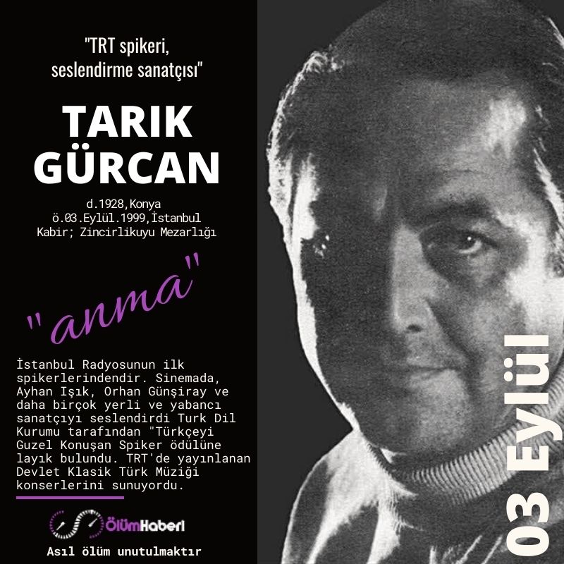 OlumHaberi's tweet photo. GÜNÜN ANMALARI. (03.Eylül)
Alev Sezer
Doğan Yurdakul
Ferit Sadi Melen
Tarık Gürcan
https://t.co/RTEnKo3F8E
#İstanbul #vefat #anma #tarih #AlevSezer #DoganYurdakul #FeritSadiMelen #TarıkGurcan #tarih #sinema #tiyatro #siyaset #TRT #Spiker #Basbakan #TBMM #gazeteci https://t.co/BB2zWe6A8t