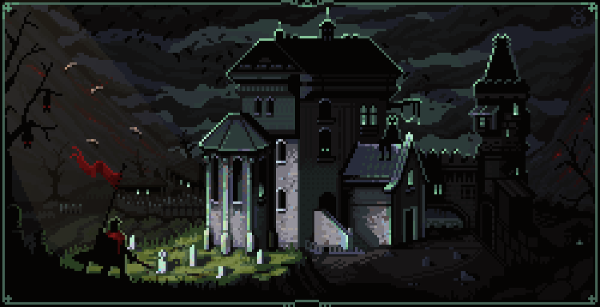 Digital__Grave's tweet photo. Black Hollow Mansion 
256x128

#pixelart #art #ドット絵 https://t.co/JGaWkH9fGy