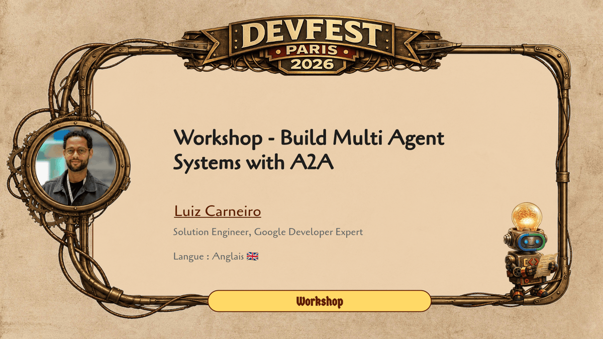devfestparis's tweet photo. 🕸️ Des agents qui se répartissent le travail, collaborent et s'auto-corrigent. Luiz Carneiro vous fait construire un système multi-agents avec A2A et ADK, jusqu'au déploiement.
📅 27 nov – DevFest Paris
🗣️ Langue : 🇬🇧
🎟️ https://t.co/AFeCHxlDJt
📅 https://t.co/QHKCdvdMRR https://t.co/uptc4opSt5