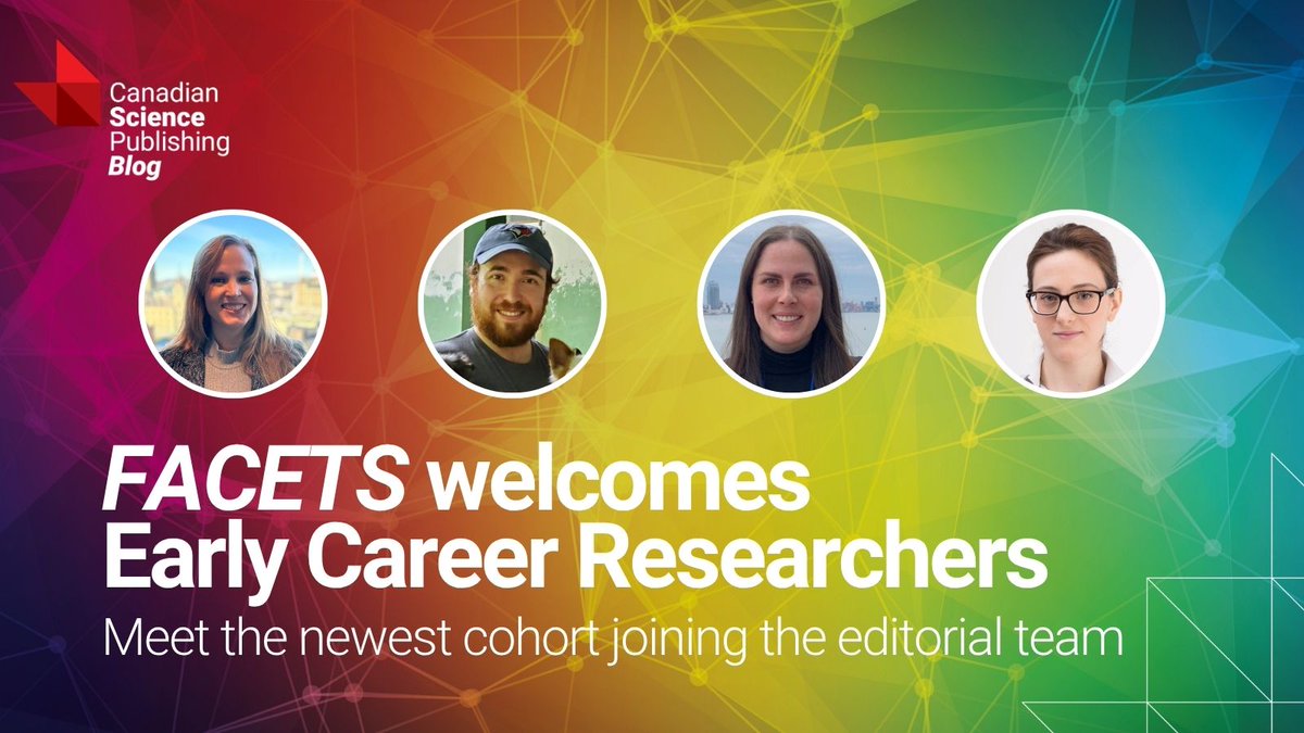 cdnsciencepub's tweet photo. New cohort, new perspectives! @FACETSJournal welcomes ECR Editors: Sara Cannon, Lauren Lawson, Camilla Negri and Phillip Oelbaum. Read more on the #CSPBlog ▶️ https://t.co/IqUZfPoT1K

@UBC 
@NSERC_CRSNG
@researchTMU
@YorkUniversity https://t.co/n8Ssy2DjLL