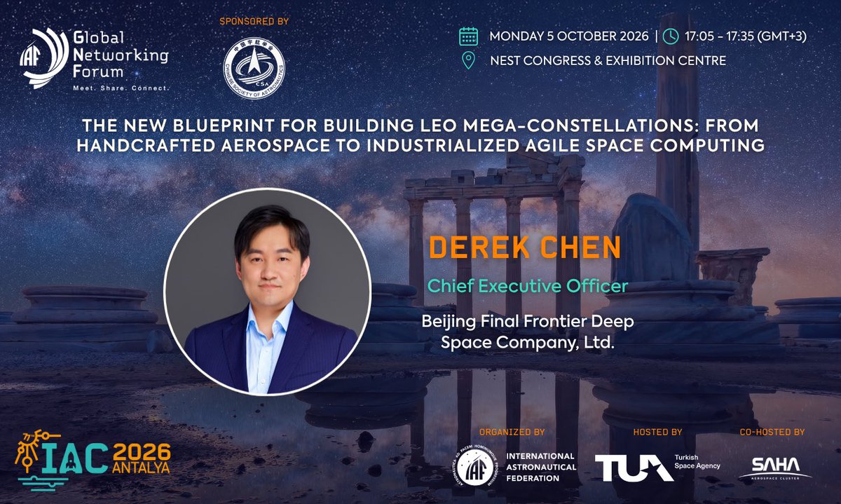 iafastro's tweet photo. 🚀Join us at the IAF Global Networking Forum during for an engaging session on the future of low-Earth orbit infrastructure!

🗓️ Date: Monday 5 October 2026
🕔 Time: 17:05 – 17:35
📍Location: NEST Congress &amp; Exhibition Center

🔗 Explore more: https://t.co/Iy2VxhI7cm https://t.co/ykDVT8iFDU
