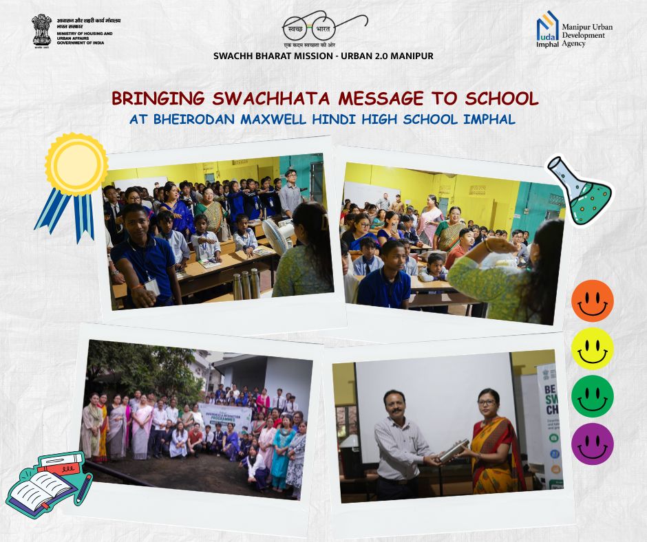 SbmUManipur's tweet photo. School Awareness Program by SBM-U, 2.0 Manipur Team. Bringing the Swachhata Message to our Future Leaders.

@SwachhBharatGov @MoHUA_India 
#SwachhManipur #SwachhatainSchools https://t.co/QoyemKx4AJ