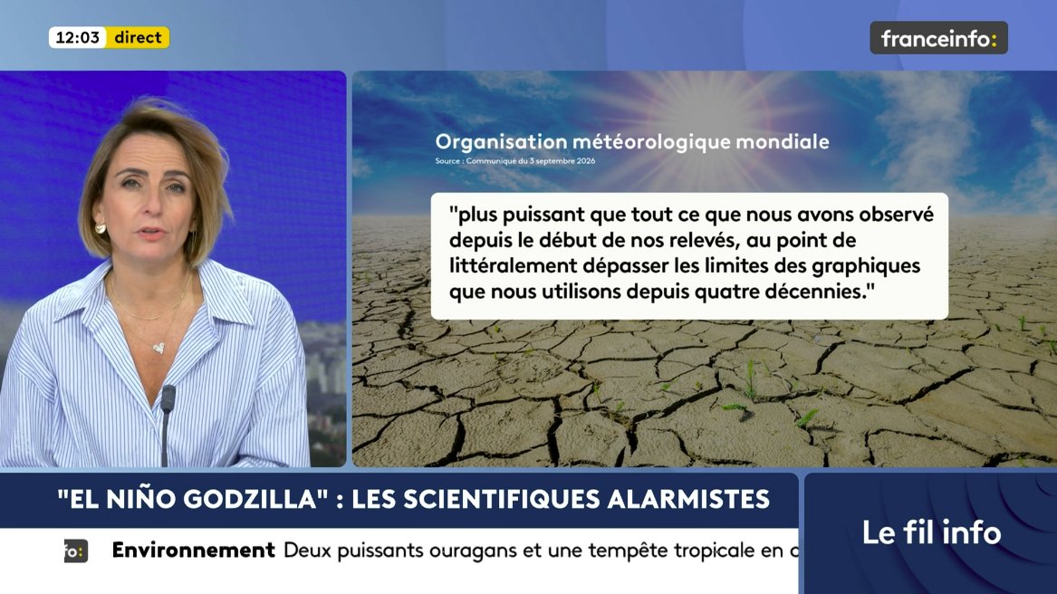 jeraeve's tweet photo. - Les scientifiques alarment sur El Niño

- France Info les traite "d'alarmistes"

Le nauffrage de cette chaîne n'en finit pas. https://t.co/Cll4NE2jOc