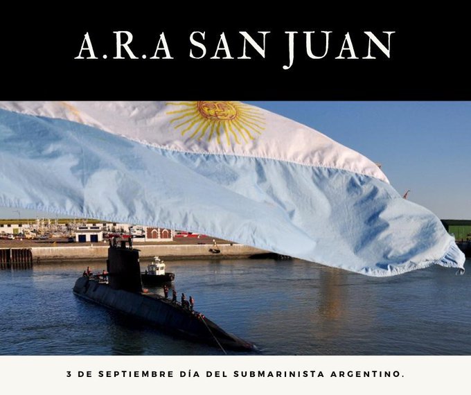 Los44AraSJ's tweet photo. Hoy en el Día del Submarinista Argentino nuestro reconocimiento a todos los submarinistas de la #ArmadaArgentina y el recuerdo permanente a los 44 tripulantes del submarino #ARASanJuan🇦🇷⚓️ que continúan en patrulla eterna.  

#44presentes🌹 https://t.co/spEG4E2j6B