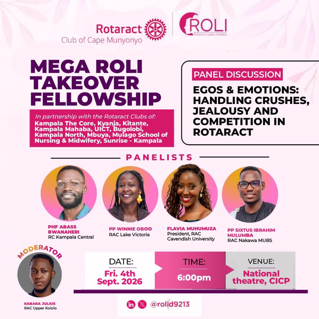 TheAnchors1's tweet photo. 💥💫An exciting evening of honest conversations, bold perspectives &amp; real experiences! 💗✨
“Egos &amp; Emotions: Handling Crushes, Jealousy and Competition in Rotaract.” 
Expect laughter, lessons and conversations we can all relate to. ❤️
📍 6:00PM, National Theatre

#Rotaractlegacy https://t.co/Dio9vziFTC