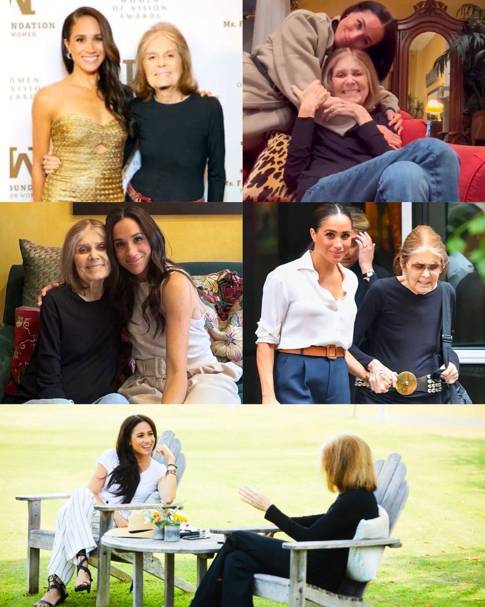 Le__Katerina's tweet photo. Feminist icon Gloria Steinem died yesterday aged 92 💔 

Here’s the Duchess of Sussex with Gloria 😢 https://t.co/bxOMeqA0mb
