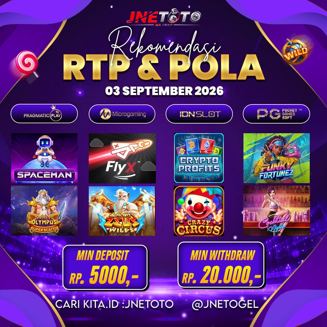 JNETOTO_OFC2's tweet photo. 🔥 𝐑𝐄𝐊𝐎𝐌𝐄𝐍𝐃𝐀𝐒𝐈 𝐑𝐓𝐏 & 𝐏𝐎𝐋𝐀 𝐒𝐋𝐎𝐓 𝐇𝐀𝐑𝐈 𝐈𝐍𝐈 – 𝟬3 𝗦𝗘𝗣𝗧𝗘𝗠𝗕𝗘𝗥 𝟐𝟎𝟐𝟔🔥
#jnetoto #jnetototerpercaya #jnetotogacor #jnetotomaxwin #jnetotopastibayar #jnetototerbaik #jnetotortp #SlotGacor #RTPHariIni #PolaSlot #RekomendasiSlot #SlotOnline https://t.co/nnyNMIJqZi