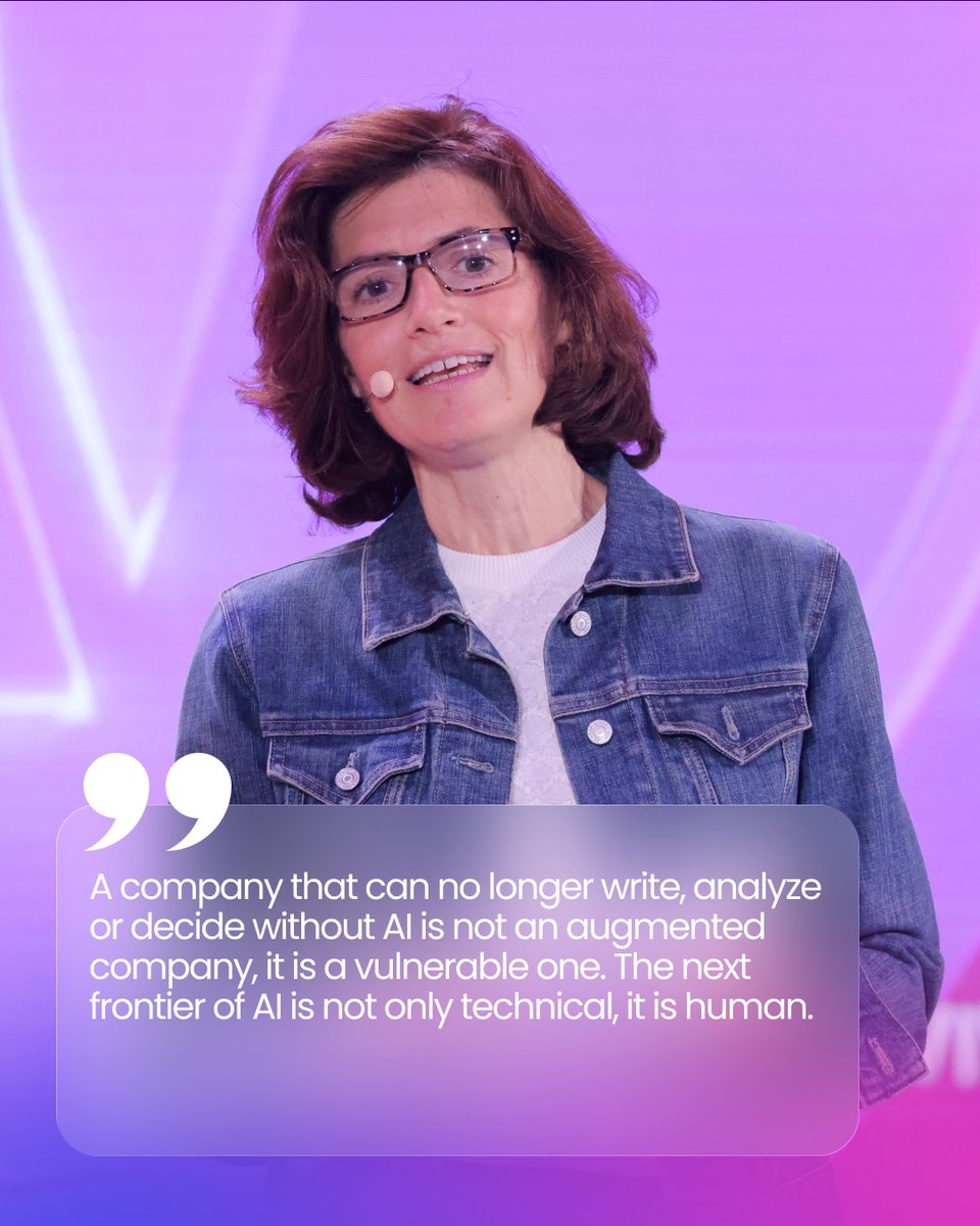 VivaTech's tweet photo. This one will make your leadership team think twice💡

@Cheydema CEO @orange took the stage at #VivaTech 2026 with a take every business leader needs to hear on what it really means to integrate AI and why the next frontier is human. 

Swipe to see what she had to say 👉 https://t.co/GlNx2qwwLG