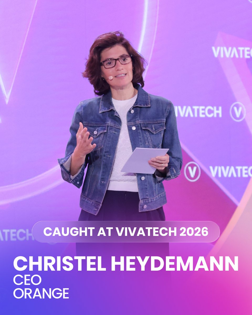 VivaTech's tweet photo. This one will make your leadership team think twice💡

@Cheydema CEO @orange took the stage at #VivaTech 2026 with a take every business leader needs to hear on what it really means to integrate AI and why the next frontier is human. 

Swipe to see what she had to say 👉 https://t.co/GlNx2qwwLG