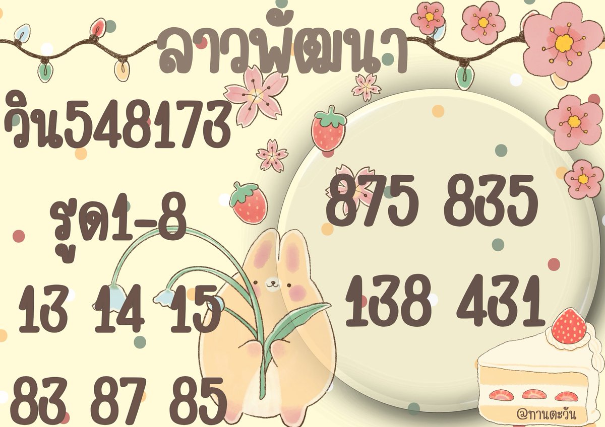 papla888999's tweet photo. ลาวพัฒน3-9-69🇱🇦🌻🌻🌻วันนี้มีลาวน๊าา!!!✨️✨️✨️
●ของวัน พฤหัส🍀🌸🍀✿
ขอให้รวยๆ แตก3กันค่าา💰🌸
พิกัดแทง ราคาจ่ายปังมาก👇🏻

https://t.co/ywU2Yil3NY

มาแทงกันเยอะๆนะคะ🌸🍀🍓
✿•○°•○°•✿○°•○•°✿•○°•○° https://t.co/mXl2WovcNU