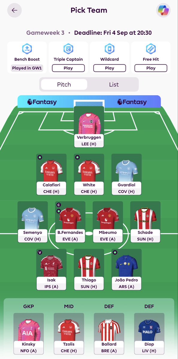 FabFpl's tweet photo. @FPLMate Plan from the start was to free hit this gw but I might just go no haaland 🫣 https://t.co/9SQrubCdjT