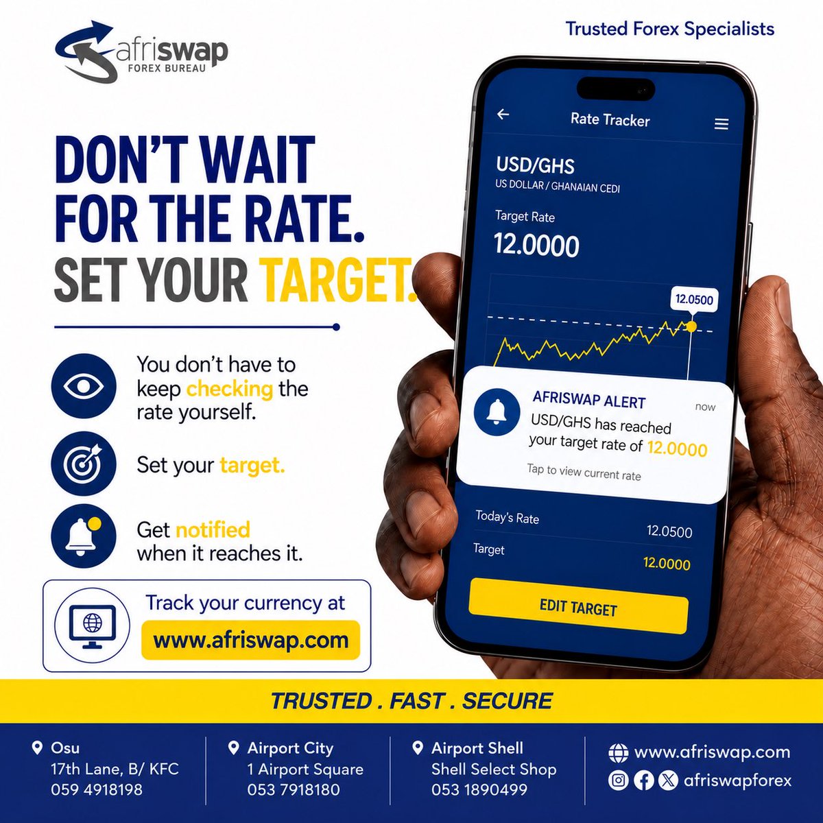 afriswapforex's tweet photo. Looking for USD , Euro, pounds to GHS rates, forex rates in Ghana, currency exchange in Accra, or a trusted forex bureau? Afriswap Forex Bureau has you covered.

#buydollars 
#usdtocedi https://t.co/tEumDtjBs2