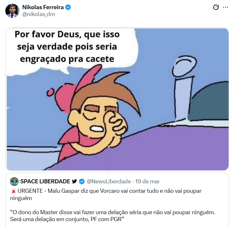 delucca's tweet photo. Nikolas Ferreira tem de tomar cuidado com o que deseja https://t.co/Sfs08hDIxb
